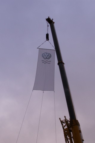 Impresión en la tela de bandera para un fabricante de automóviles