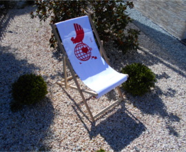 Tumbona personalizada blanca Planeta